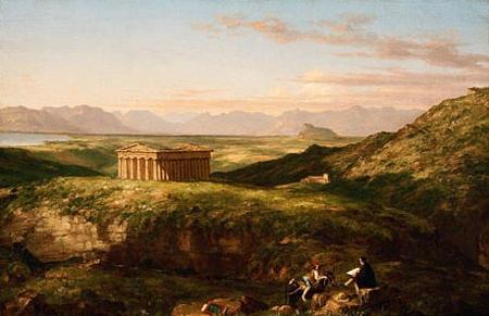 Thomas Cole The Temple of Segesta with the Artist Sketching (mk13)